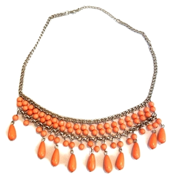 pink  boho  bib necklace - Picture 2 of 4